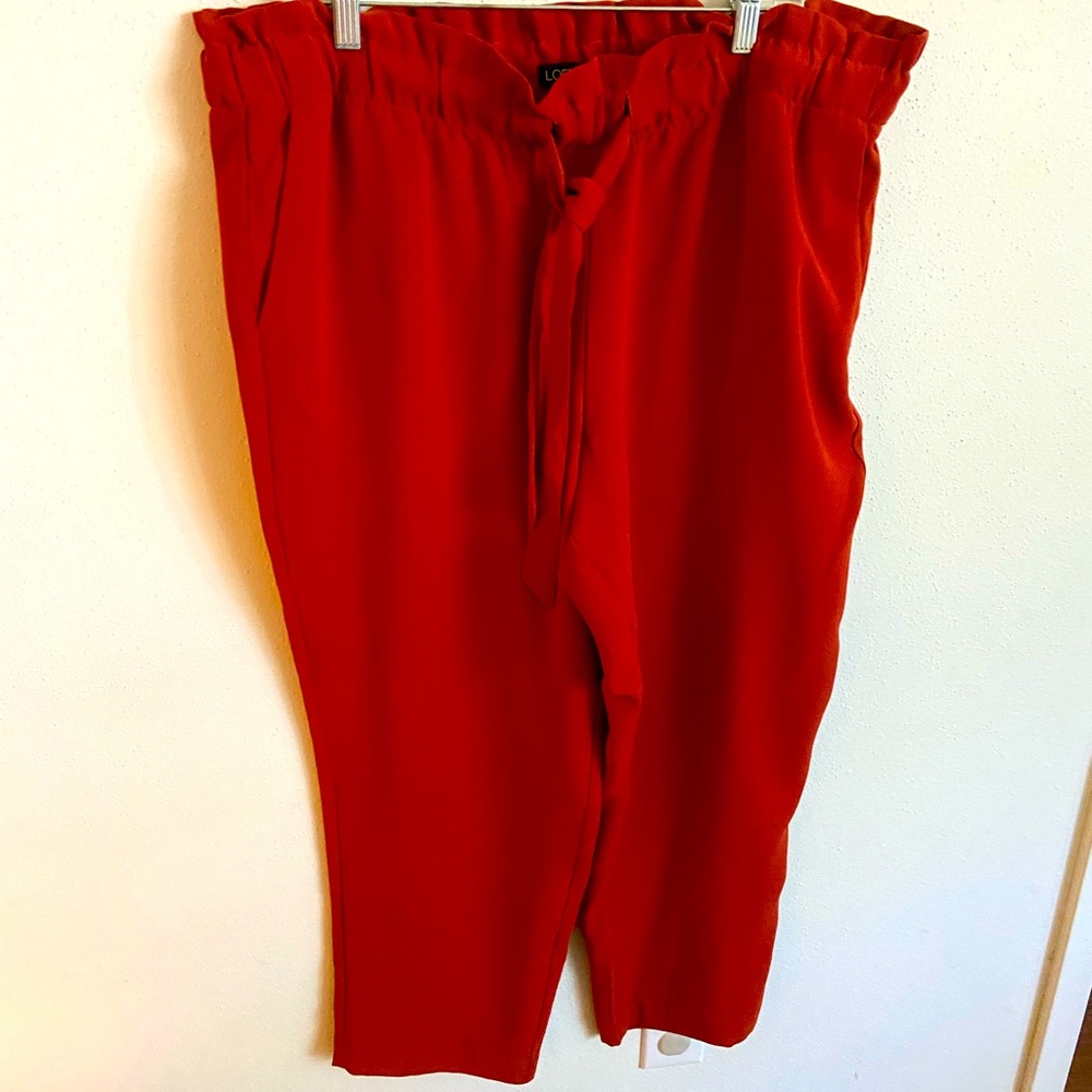 LOFT tie waist paper bag pants